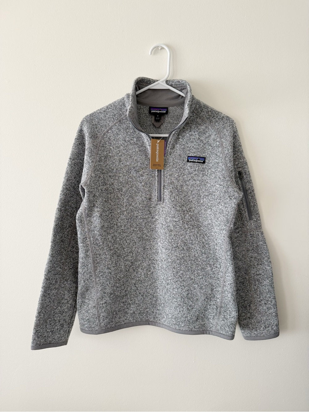 Patagonia Women's Better Sweater 1/4-Zip Fleece in Birch White Med NWT